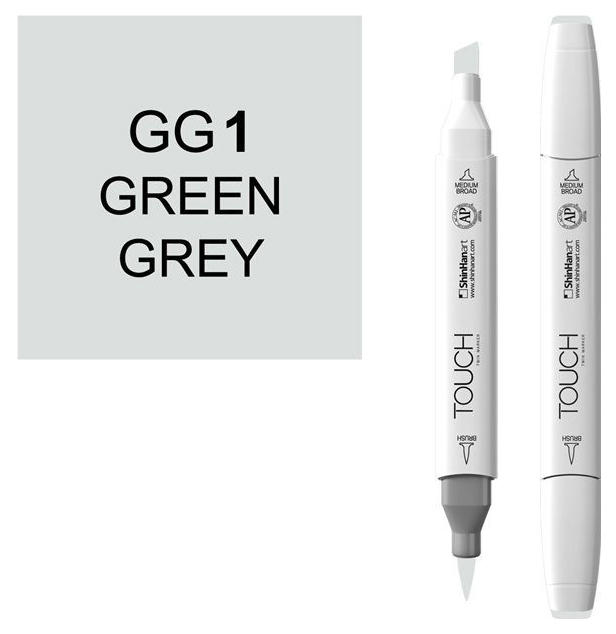 

Маркер двусторонний Touch Brush GG1 Серо-зелёный серый; зеленый