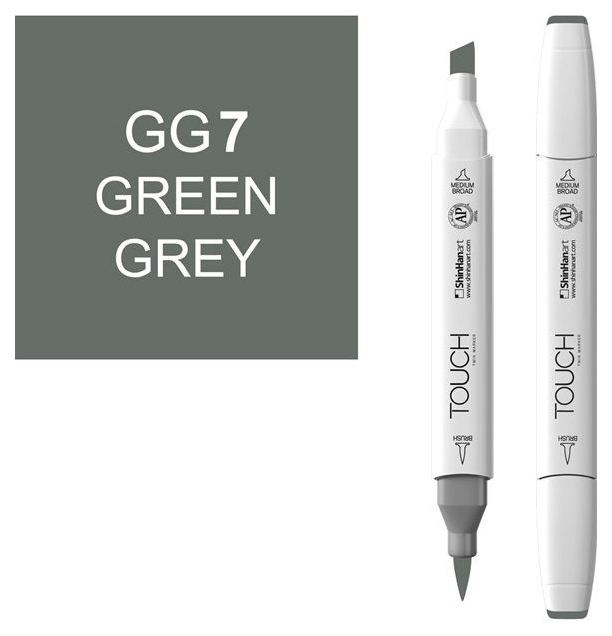 Маркер двусторонний Touch Brush GG7 Серо-зелёный серый; зеленый