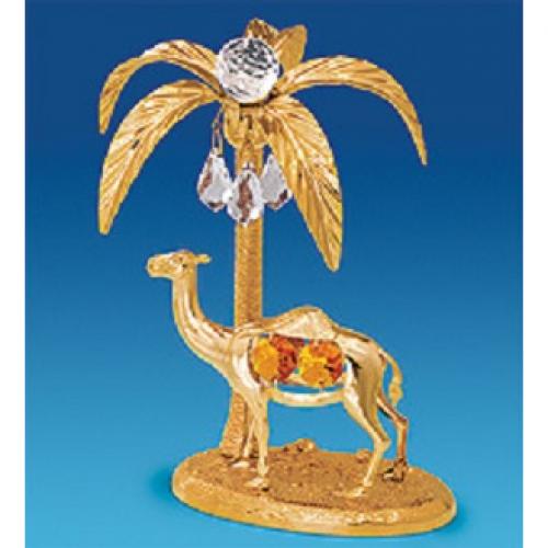 

Фигурка декоративная crystal temptations, Верблюд с пальмой, 15 см, желтый, Золотистый