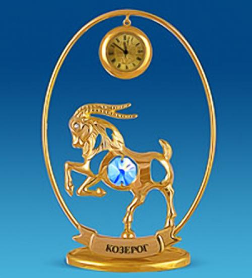 

Фигурка с часами crystal temptations, Знак Зодиака, Козерог, Юнион, 13 см, Золотистый