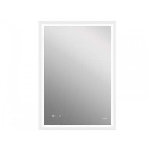 фото Зеркало led 080 design pro 60x85 с подсветкой часы с антизапотеванием прямоугольное cersanit