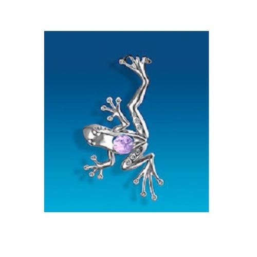 

Фигурка crystal temptations, Лягушка тропическая, 10,5 см, с сиреневым кристаллом, Серебристый
