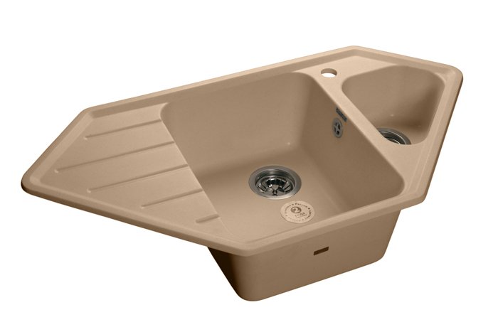 

Мойка для кухни мраморная GranFest Corner C-950 E топаз, Бежевый, Corner GF-C-950 E