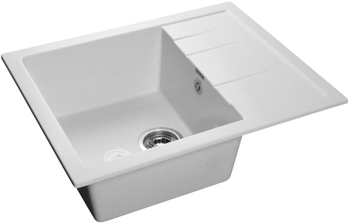 фото Мойка для кухни мраморная granfest quadro q-650 l иней