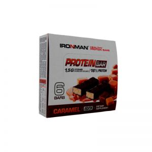 фото Батончик ironman protein bar с коллагеном (6шт. по 50 г) карамель/темная глазурь