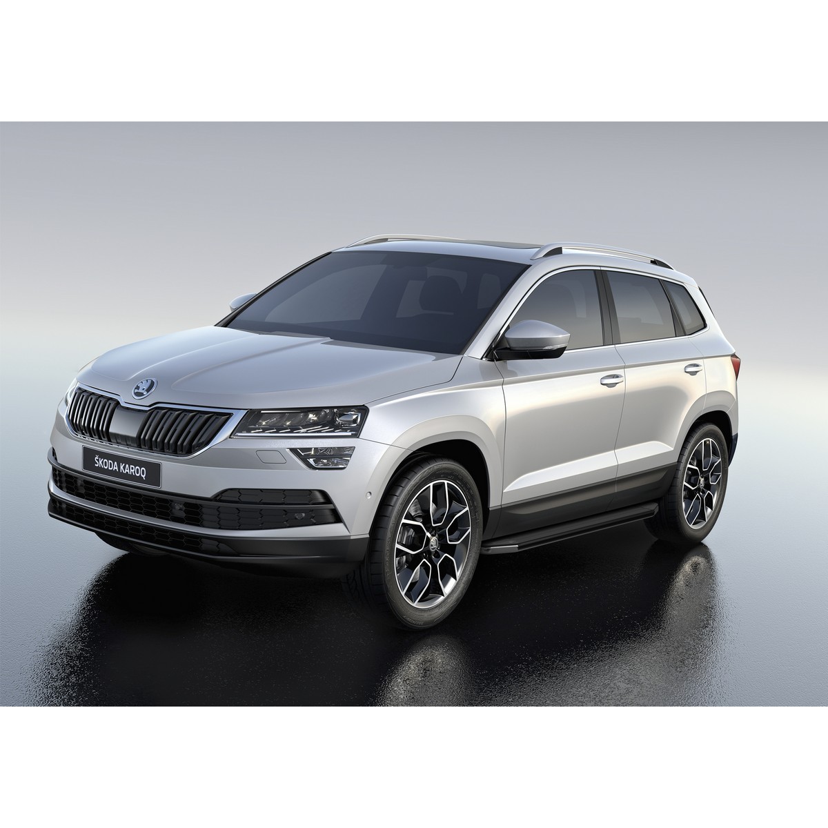 фото Пороги на автомобиль "premium" rival для skoda karoq 2020-н.в., 180 см, a180alp.5103.1