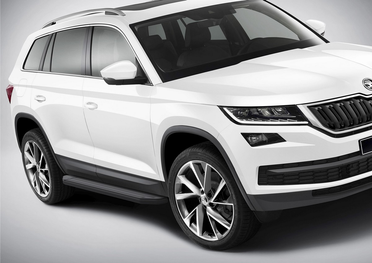 фото Пороги на автомобиль "premium-black" rival для skoda kodiaq 2017-н.в., a180alb.5102.2