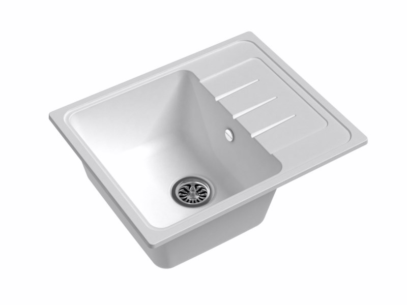 

Мойка для кухни мраморная Ewigstein кварц Elegant 45F иней, Белый, Elegant 45F