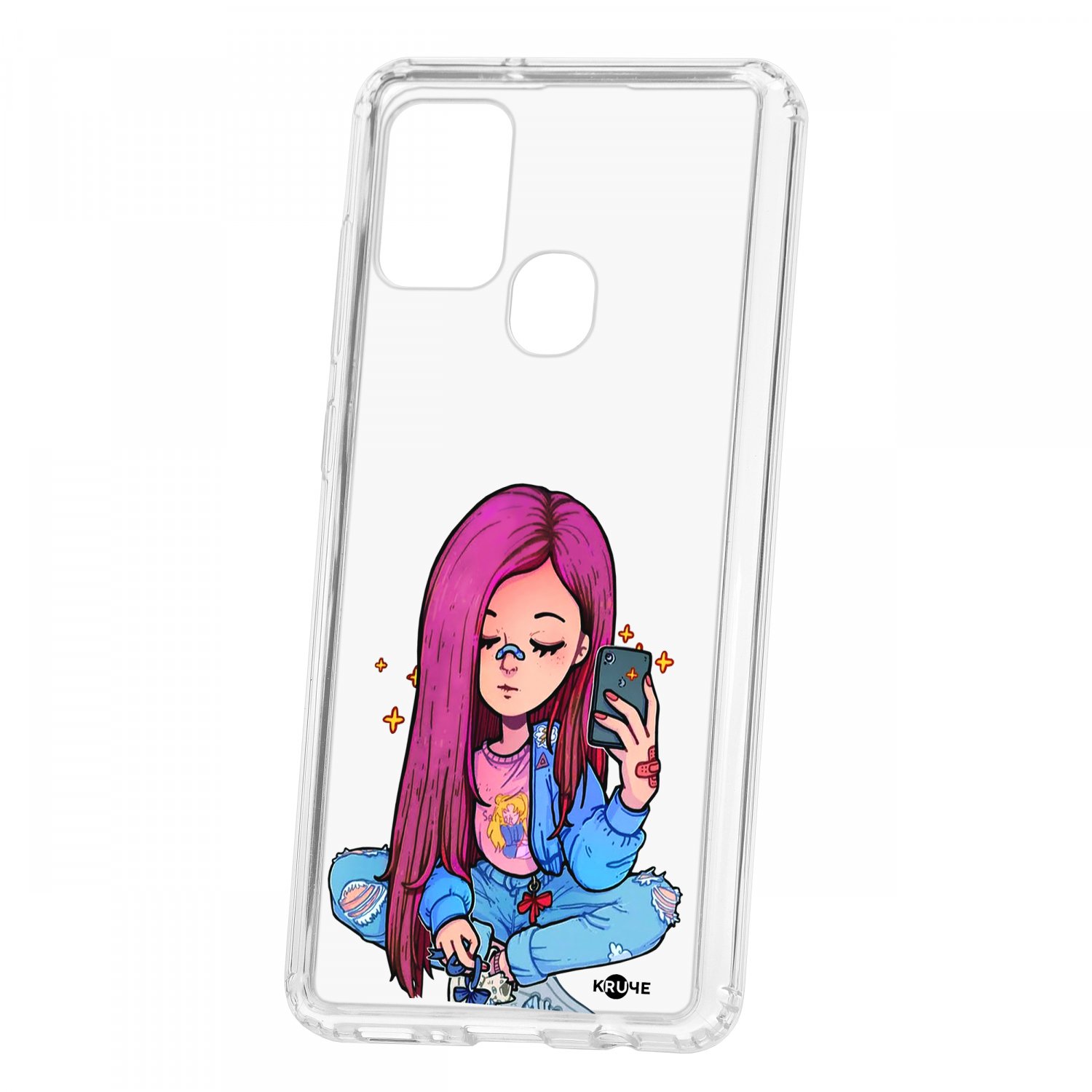 фото Чехол-накладка samsung galaxy a21s kruche print pink hair кruче