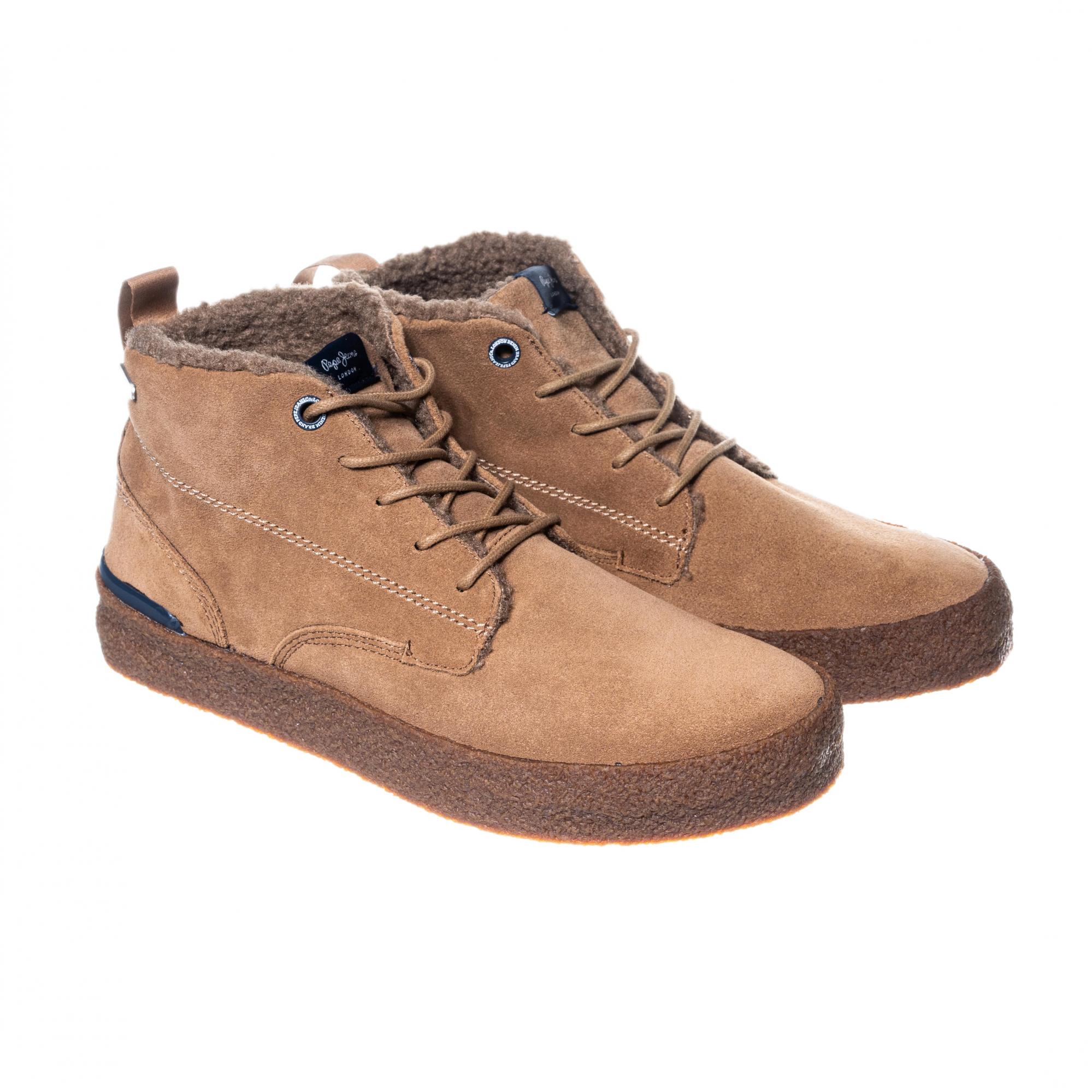 фото Ботинки мужские pepe jeans lemmy chukka fleece pms50186 коричневые 43 eu