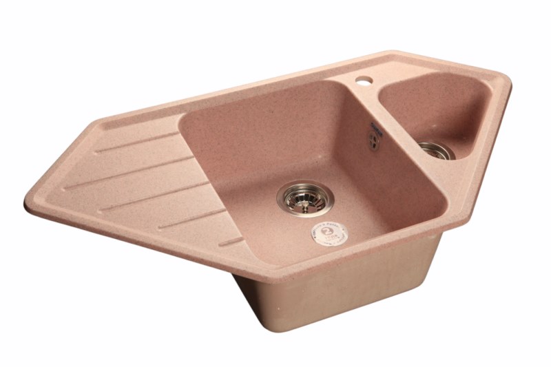 

Мойка для кухни мраморная GranFest Corner C-950 E св-роз, Corner GF-C-950 E