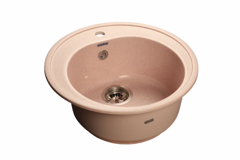 фото Мойка для кухни мраморная granfest rondo r-510 св-роз