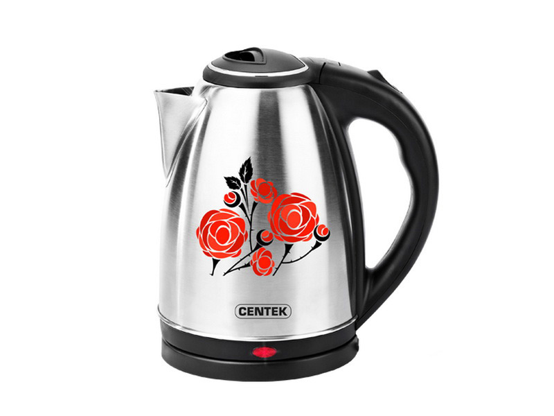 фото Чайник электрический centek ct-1068 2 л black, silver, red