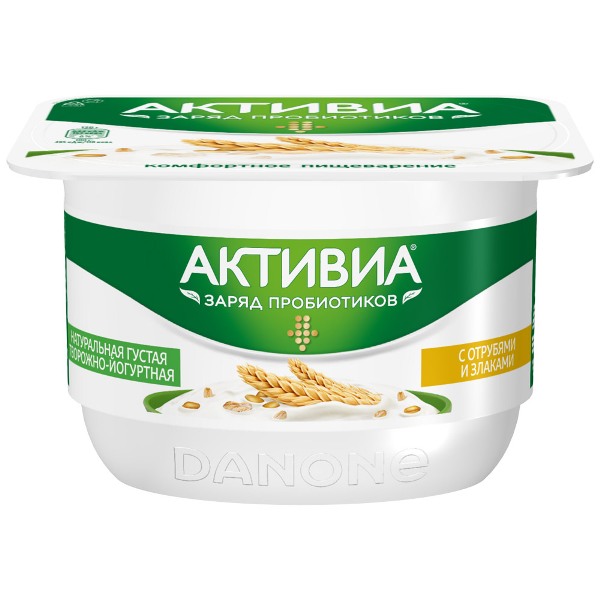 

Биопродукт Активиа творожная отруби, злаки 4.5% 130 г