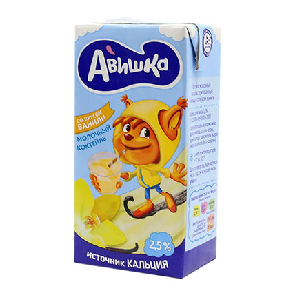 Коктейль Авишка ультрапастеризованный молочный ваниль 2.5% 0.2 л