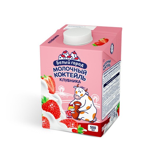 Коктейль Белый город ультрапастеризованный молочный клубника 1.5% 0.5 л