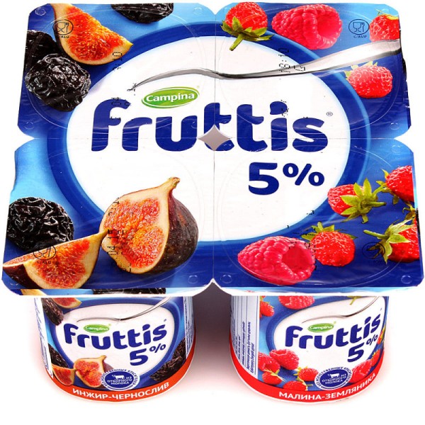 Продукт йогуртный Фруттис Сливочное лакомство инжир чернослив малина земляника 5% 115 г