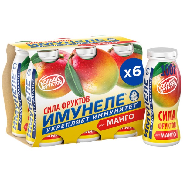 Напиток Имунеле Сила фруктов кисломолочный со вкусом манго 1% 100 г
