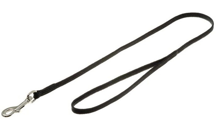 фото Поводок для собак zooone с карабином (лента-чулок), черный, 5 мм x 70 см