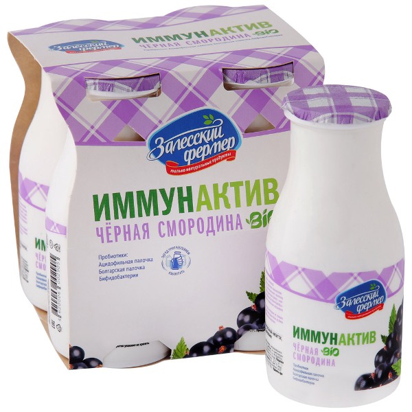 

Напиток Залесский фермер Иммунактив био кисломолочный черная смородина 1.2% 100 г