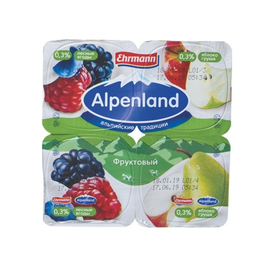 Йогуртный продукт Альпенлэнд лесная ягода яблоко груша 0.3% 95г