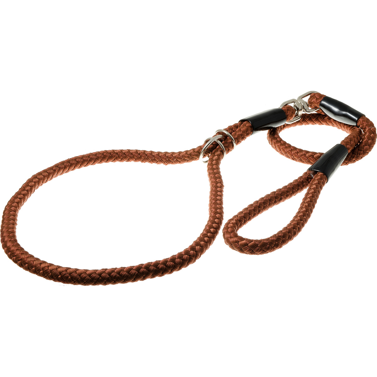 фото Ринговка для собак zooone с кольцом круглая, 4 мм, красно-коричневая