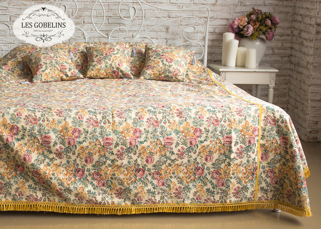 фото Les gobelins покрывало на кровать arrangement de fleurs 210х220 см
