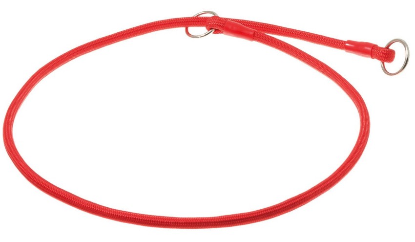 фото Zooone ошейник-удавка с двумя кольцами, круглый, 6 мм x 75 см (красный)