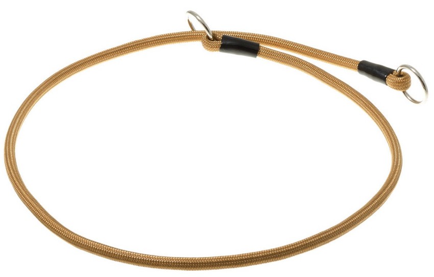 фото Zooone ошейник-удавка с двумя кольцами, круглый, 6 мм x 80 см (золото)
