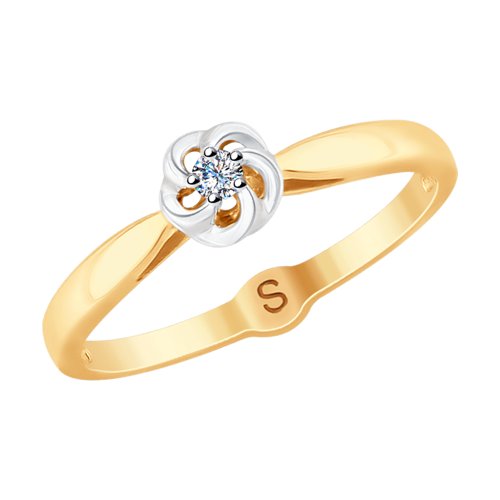 Кольцо помолвочное из желтого золота с бриллиантом р. 17 SOKOLOV Diamonds 1011706
