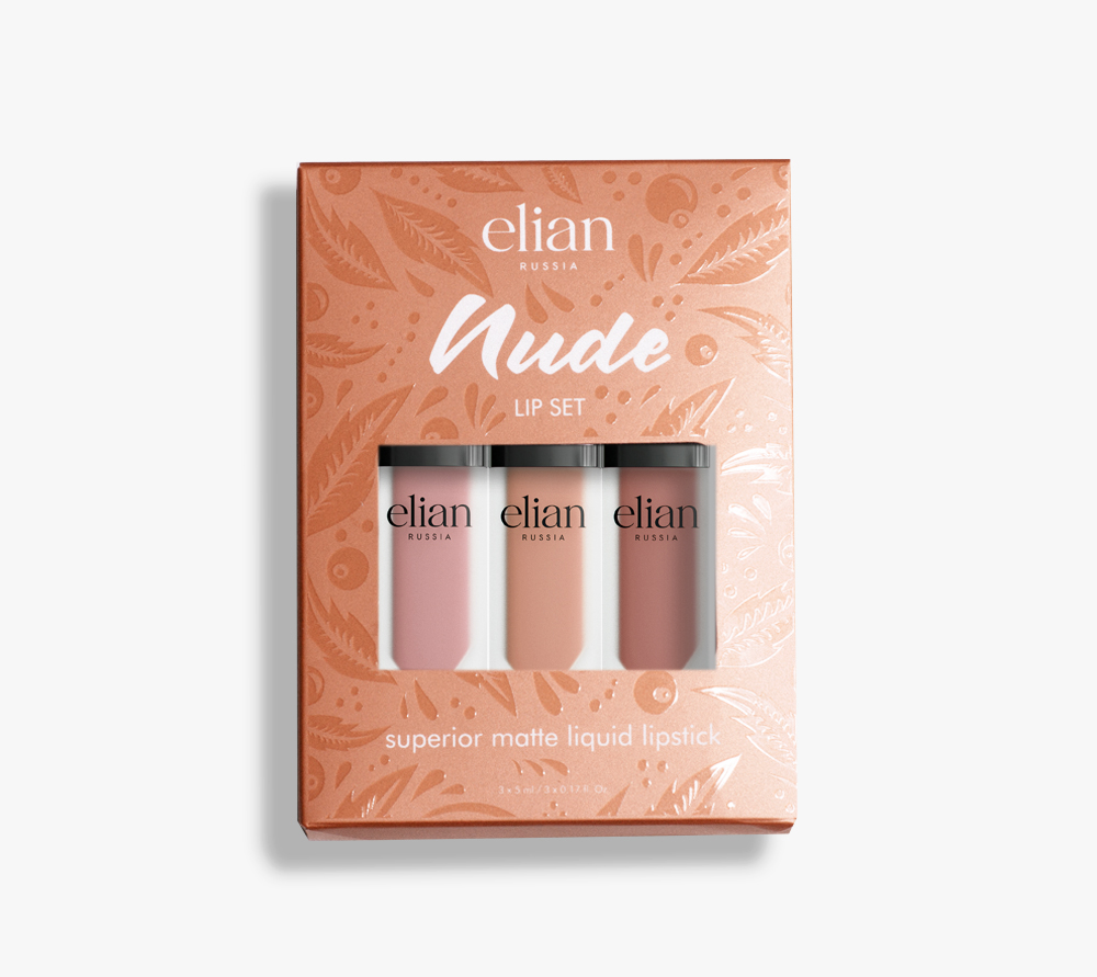 Набор жидких матовых помад Elian Russia Nude Lip Set