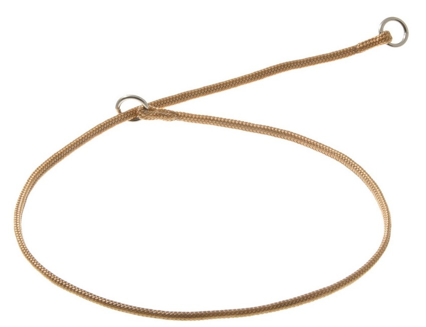 фото Zooone ошейник-удавка с двумя кольцами, круглый, золотой, 3 мм x 40 см