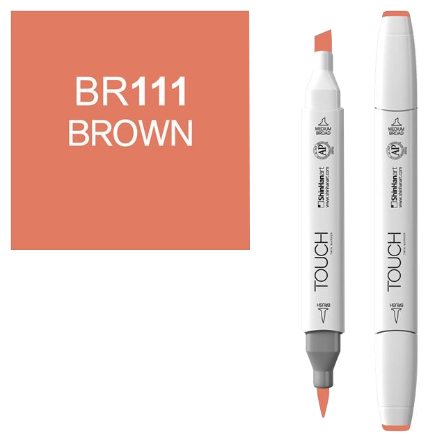 

Маркер Touch Brush двухсторонний на спиртовой основе 111 коричневый