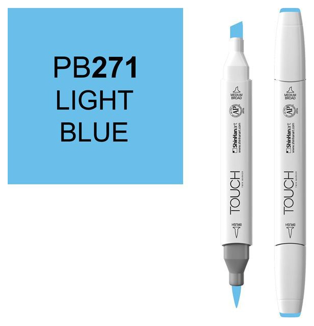 

Маркер двусторонний Touch Brush 271 Светло-голубой голубой