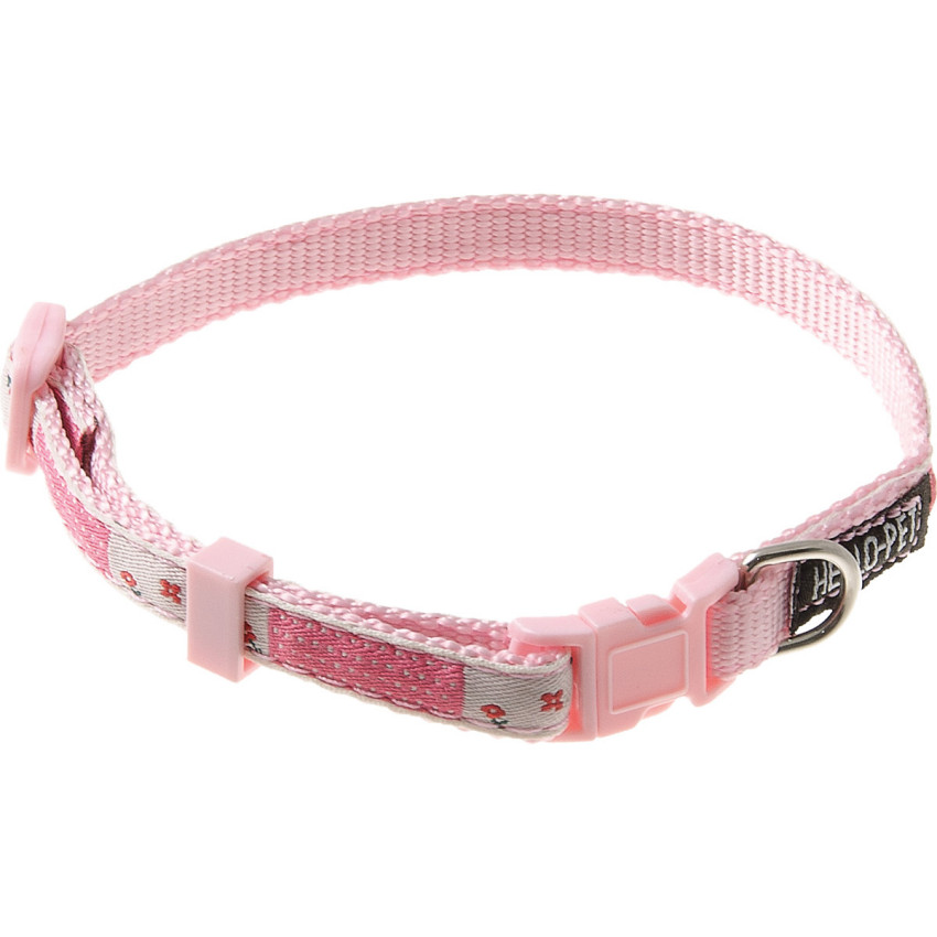 Hello Pet Ошейник для собак Цветочки, 10 мм (23-35 см), розовый