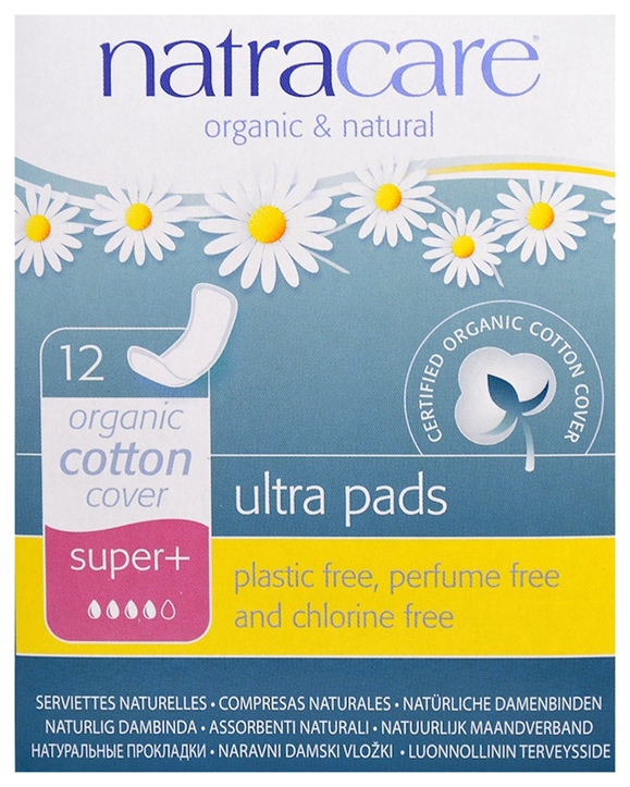 Прокладки Natracare Cotton Natural Ultra Pads Super Plus 12 шт