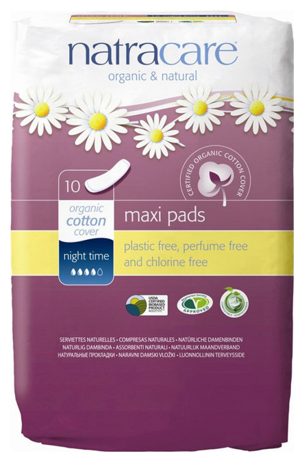 

Прокладки Natracare Maxi Pads Night Time Long 10 шт