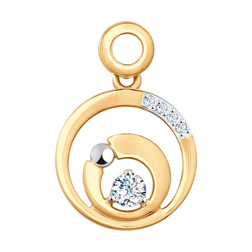 

Кулон из желтого золота SOKOLOV 035491, фианит, 035491