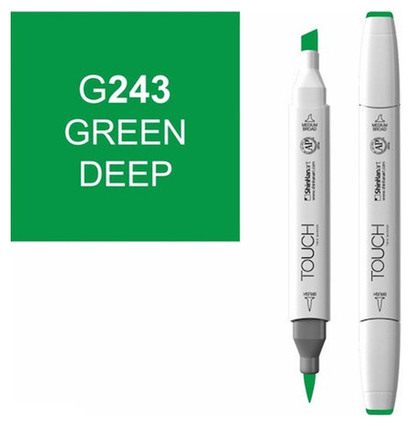 Маркер двусторонний Touch Brush 243 Глубокий зелёный зеленый