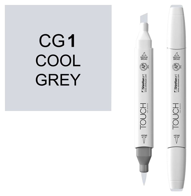 

Маркер двусторонний Touch Brush CG1 Холодный серый серый