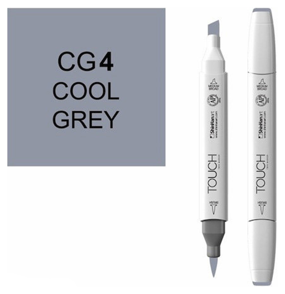 

Маркер двусторонний Touch Brush CG4 Холодный серый серый