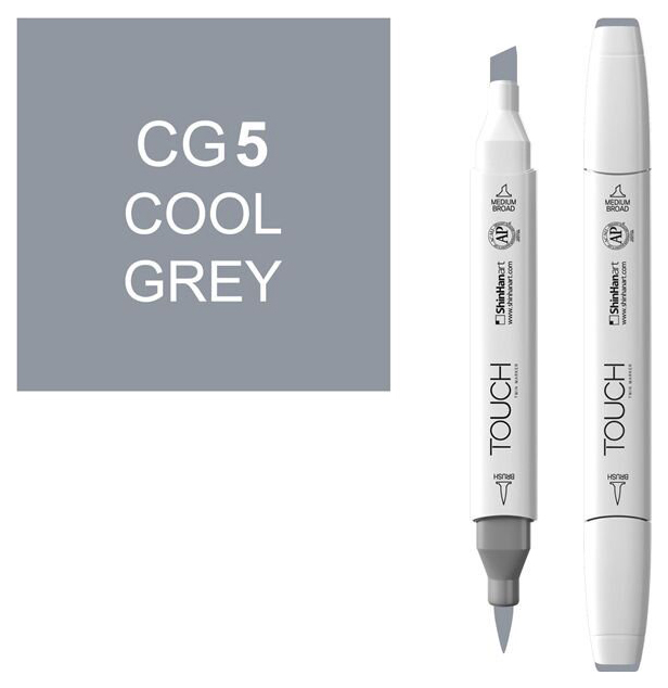 

Маркер двусторонний Touch Brush CG5 Холодный серый серый