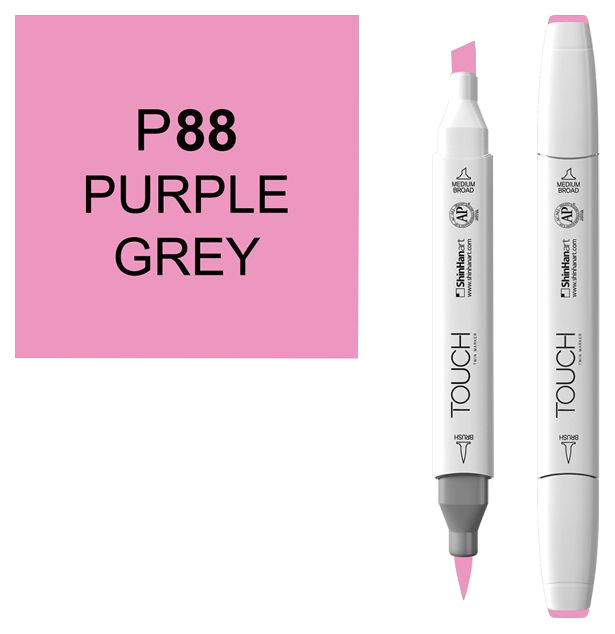 фото Маркер touch brush двухсторонний на спиртовой основе 088 пурпурно-серый фиолетовый