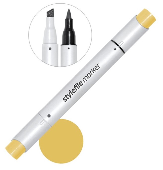 

Маркер двухсторонний Stylefile Brush ( 160 желтый оливковый) желтый