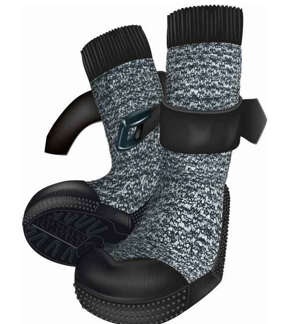 фото Защитные носки для лап trixie walker, xs–s, 2 штуки, черный, серый