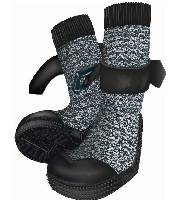 фото Защитные носки для лап trixie walker, s–m, 2 штуки, черный, серый, 2 штуки