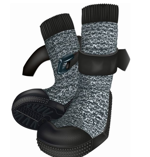 фото Защитные носки для лап trixie walker, m, 2 штуки, черный, серый, 2 штуки
