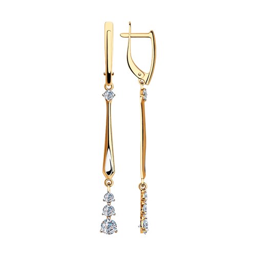 

Серьги женские из золота SOKOLOV 028609, фианит, 028609