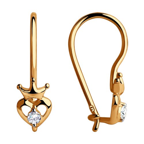 

Серьги из желтого золота SOKOLOV 028358, фианит, 028358