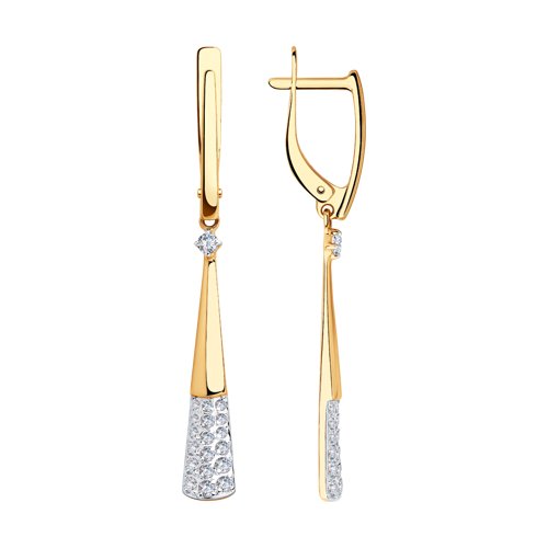 

Серьги подвески из золота SOKOLOV 028235, фианит, 028235
